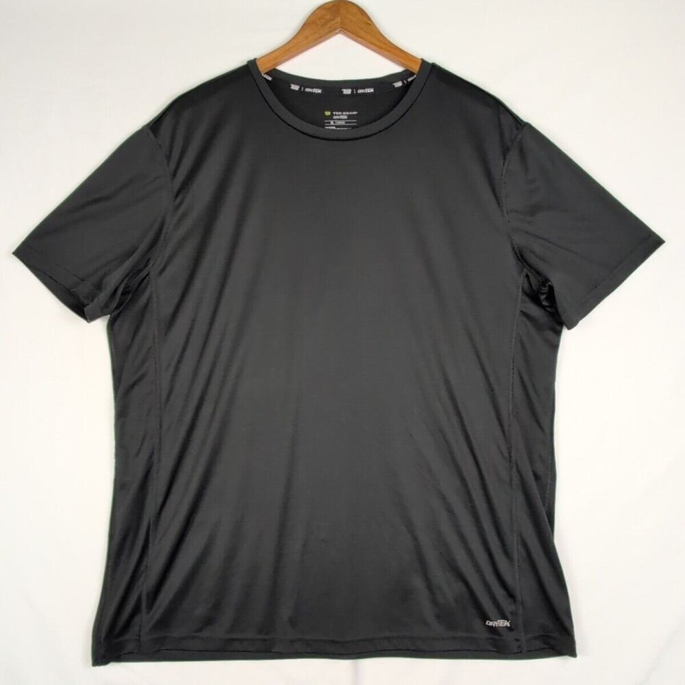 Tek Gear Men's T-Shirt Crew Tee DryTek Gym Fitness Training Black Jersey Size XL
